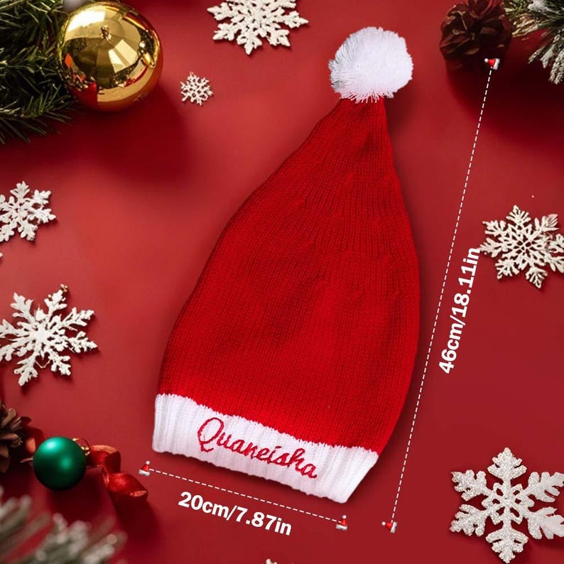 Personalized Christmas Hat Embroidered Name Santa Hat Christmas Gift for Family