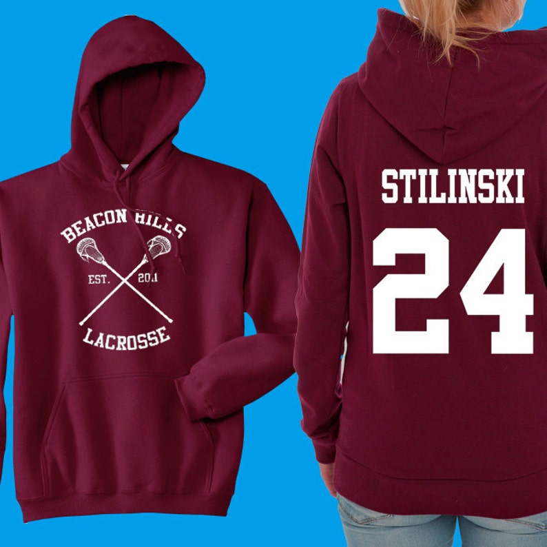 Teen Wolf Hoodie, Beacon Hills Lacrosse Hoodie, Stilinski 24, Teen Wolf Hooded Sweatshirt Size S - 4XL - Lahey, McCall, Hale, Available