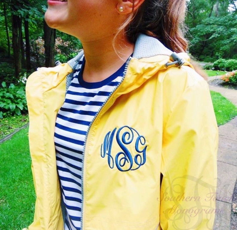 Monogrammed New Englander Rain Jacket - Charles River - Monogrammed Gifts - Waterproof Rain Jacket - Hooded Rain Jacket - Monogram Outerwear